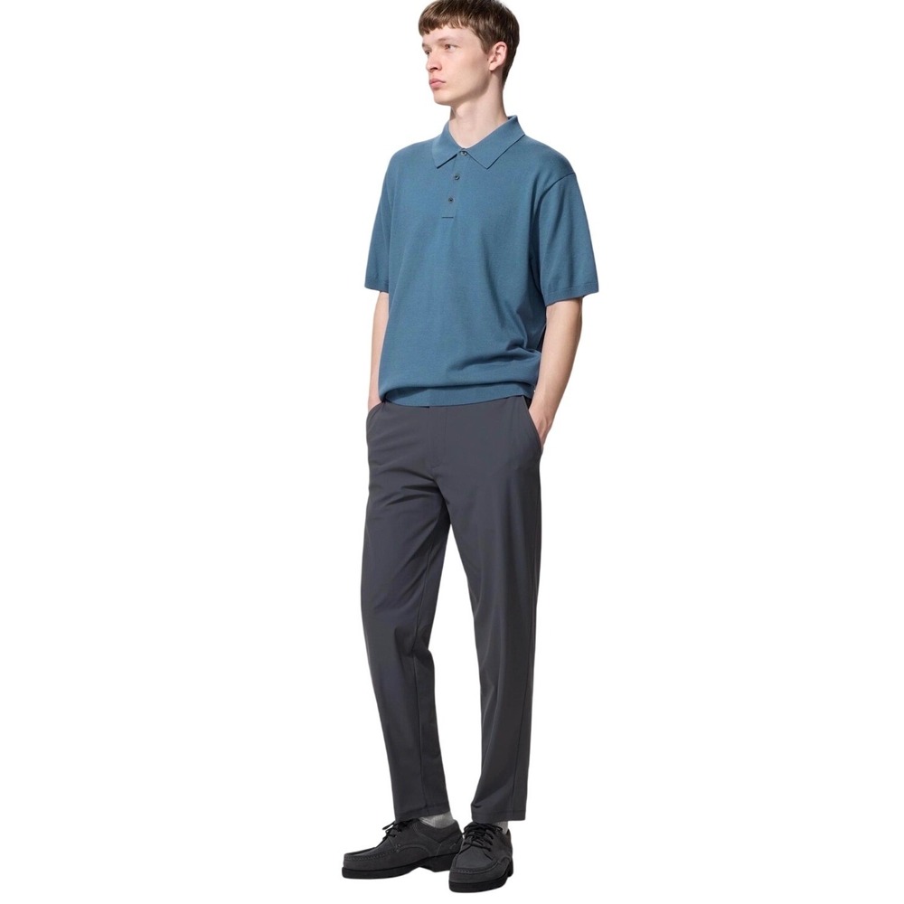 NWT Uniqlo Mens Ultra Stretch Pants size L Dark Gray Minimalist Gorpcore Preppy